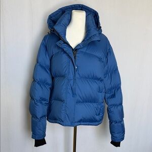 Quince Women's Responsible Down Cropped Puffer Jacket Size XL Blue